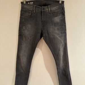 G-Star Revend Men’s Super Skinny jeans size 32/32 black grey wash